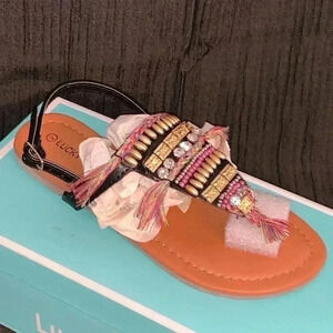 GIRLS LUCKY TOP SANDAL SIZE 2 NIB